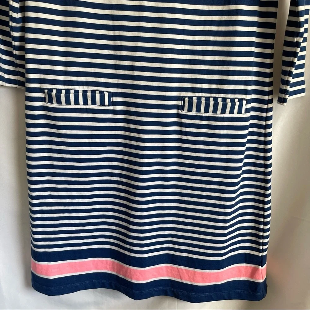 Lilly Pulitzer Irina Guava Melon Exotic Garden Stripe French Terry Shift Dress - Picture 6 of 8